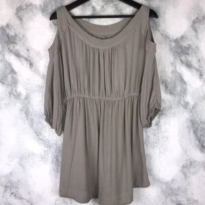 Picky Girl Cold Shoulder Dress Tan/Grey LARGE